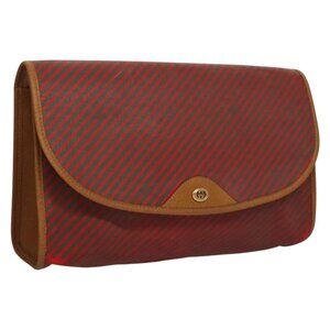 GUCCI Clutch Bag PVC Gold Red 89 01 040 Auth